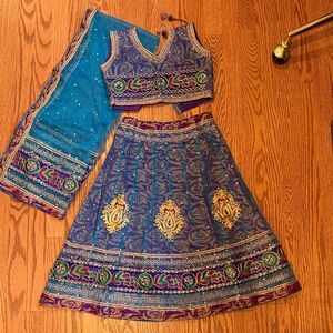 Blue and Purple Formal Lehenga Set